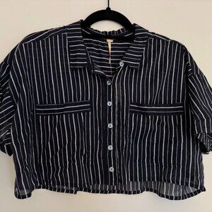 NWT Free People Cropped Button Down